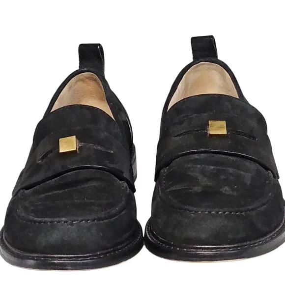 Stuart Weitzman Black Suede Loafers YW 40650 Size 8 - Picture 7 of 9